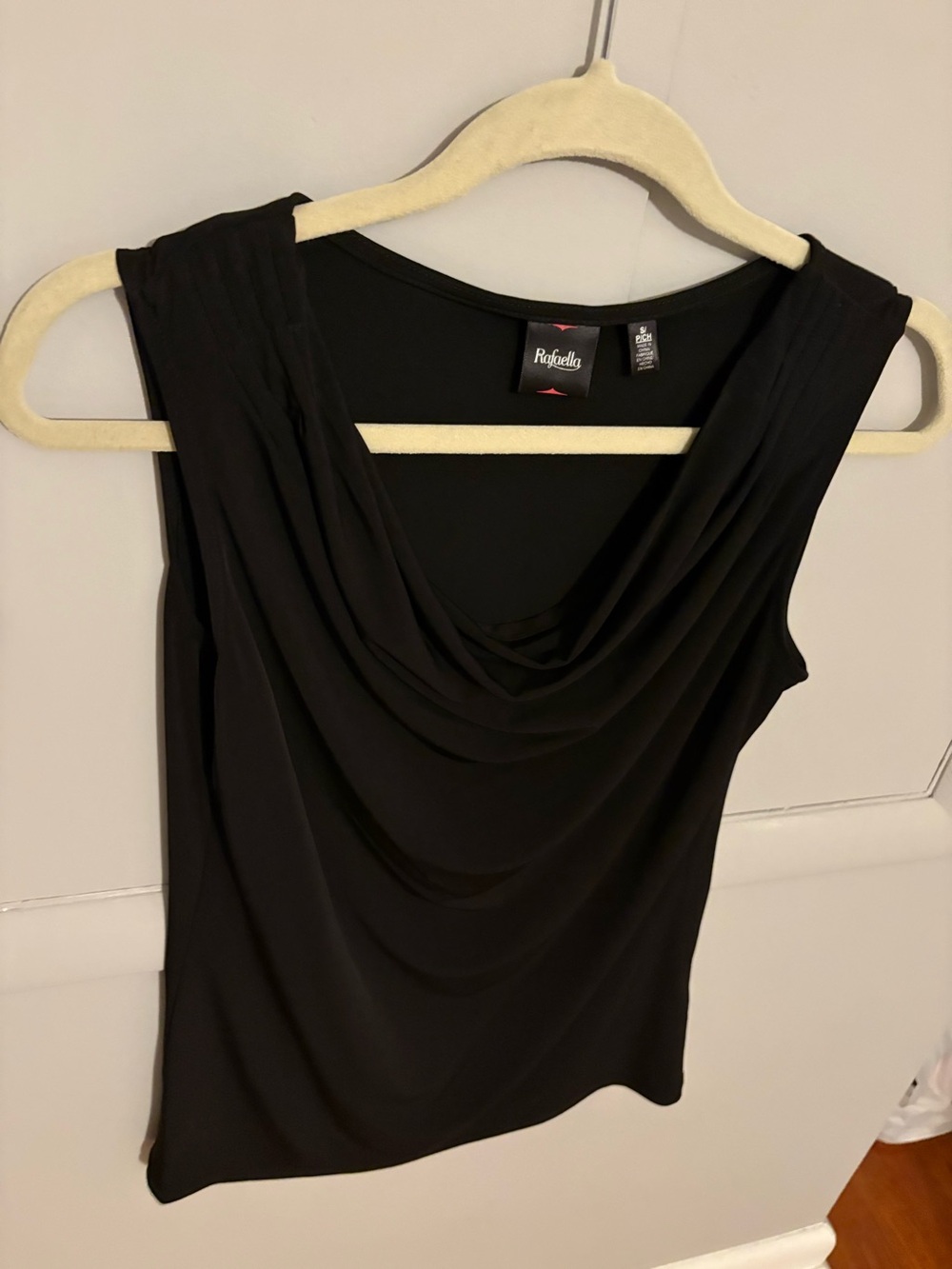 Rafaella Black Draped Cowl Neck Sleeveless Camisole